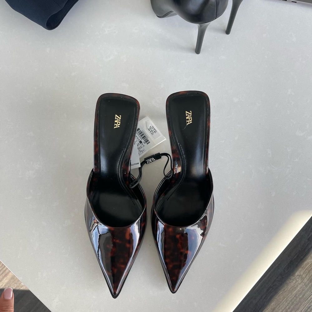 Zara Black and Brown Stiletto Heels